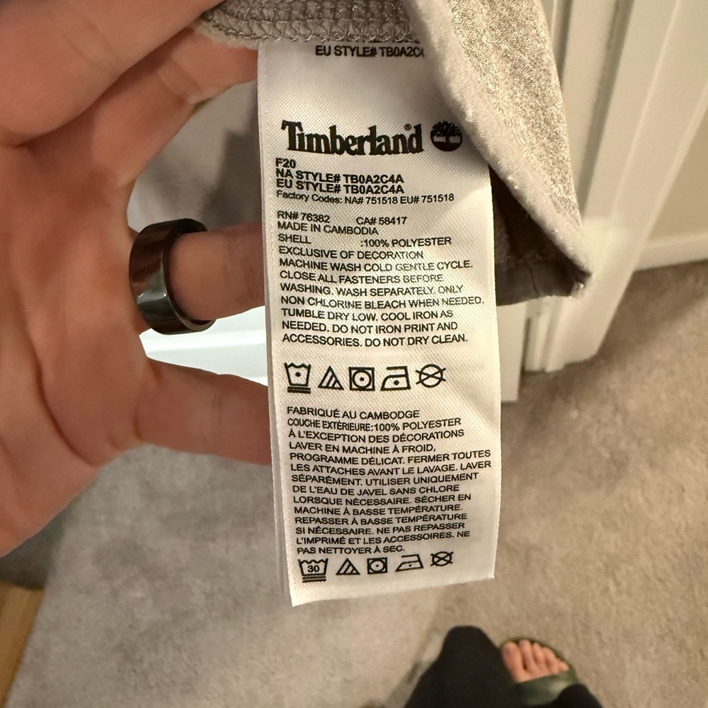 Timberland Gray Zip Up Sweater with Stand-Up Collar - Picture 4 of 6